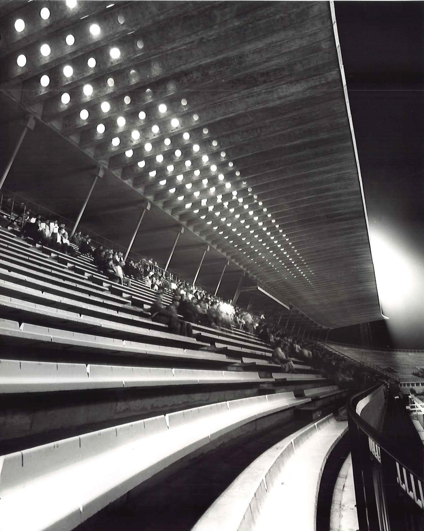 Flaminio Stadium, Rome, detail of the tribune, 1960. Courtesy PLN Project, Brussels